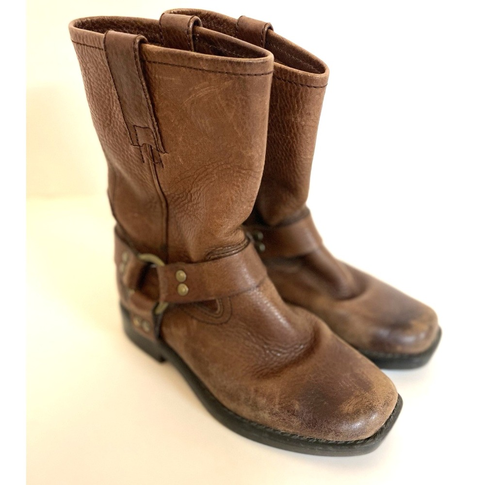 FRYE Youth 12.5 Leather Boots Engineer Harness Pull-On 97206